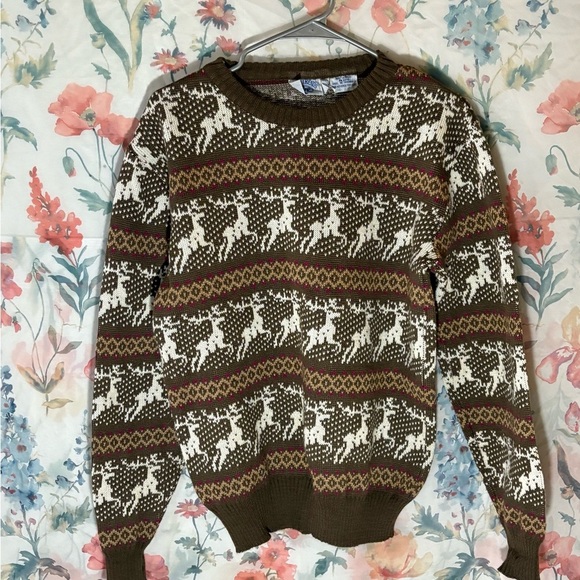 Vintage Men’s Life Trends Reindeer Sweater Size M - Picture 1 of 9